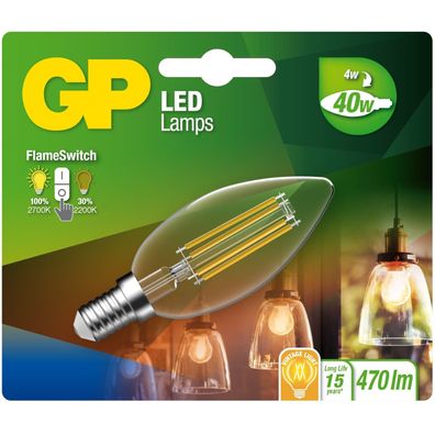 Vintage LED Filament E14 B35 Kerze 4W/40W