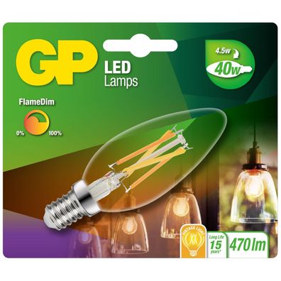 Vintage LED Filament E14 B35 Kerze 4,5W/40W Dimmbar
