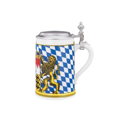 Bierkrug mit Deckel 0,63 l - Seltmann Weiden Compact Bayern