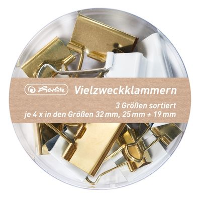 Pure Glam Vielzweckklammer 12x Stück Gold/Weiß
