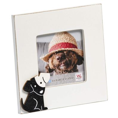 Portraitrahmen Hund 9x9cm Weiß