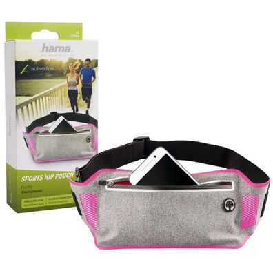 Sport-Hüfttasche Running für Smartphones Grau/Pink