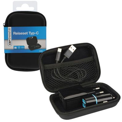 USB-C Reise-Set Netzteil + Kfz Lader + USB-Kabel