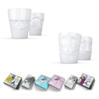 Fiftyeight Becher-Set 4-tlg. + Servietten OHNE HENKEL weiß