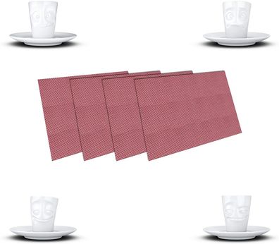 Fiftyeight Espressotassen Set 4-tlg. + 4 Tischsets Nr 008 weiß Mokkatassen