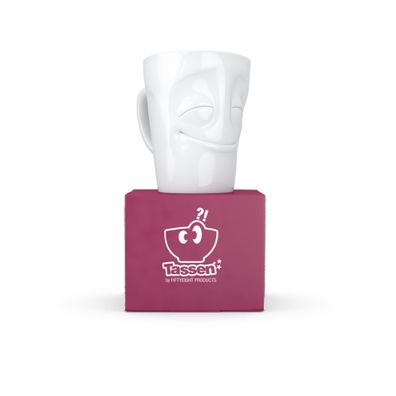 Fiftyeight Henkelbecher Vergnügt 350 ml weiß Kaffeebecher Mug