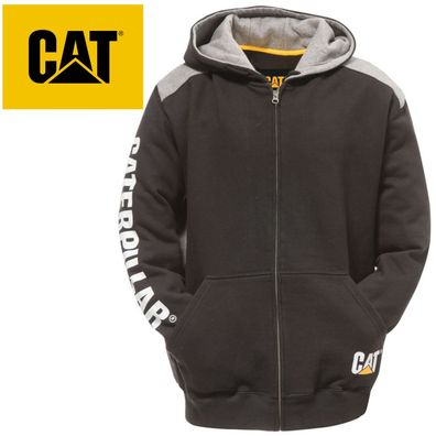 CAT Zip Hoodie Logo Panel Größe L Schwarz/Grau