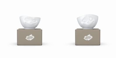 XL Schalen-Set 2-tlg. Grinsend + Glücklich - weiß - Fiftyeight - 1000 ml - Müslisc