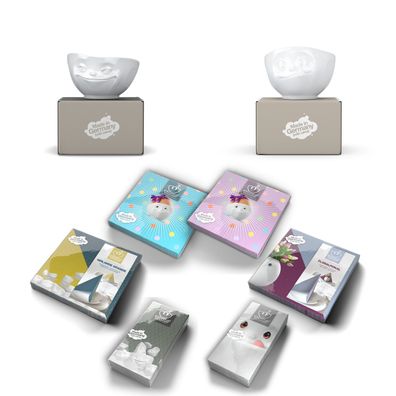 Fiftyeight Bundle Schalen-Set 2-tlg. 500 ml + Servietten Nr 004, Müslischalen weiß