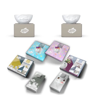 Fiftyeight Schalen-Set 2-tlg. 350 ml + Servietten Nr 002 weiß Müslischalen