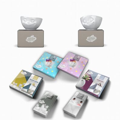 Fiftyeight Schalen-Set 2-tlg. 500 ml + Servietten Nr 018 weiß Müslischalen