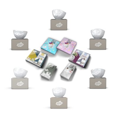 Fiftyeight Schalen-Set 6-tlg. + Servietten weiß Müslischalen