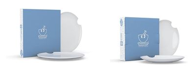 Fiftyeight Teller-Set 4-tlg. - Speiseteller + Suppenteller (mit Biss) + hochwertige T