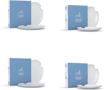 Fiftyeight Teller-Set 8-tlg. - Speiseteller + Suppenteller (mit Biss) + hochwertige T