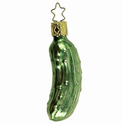 Gurke 7.5 cm - Inge-Glas 10620S001 Die Weihnachtsgurke - Christbaumschmuck Glas mundg