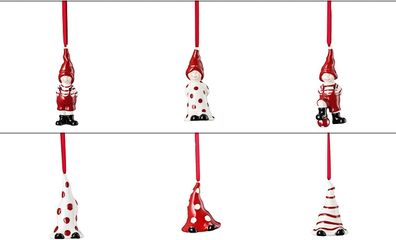 Hutschenreuther 2017 - Set 6-tlg. - Little Christmastown - Zierschmuck-Anhänger