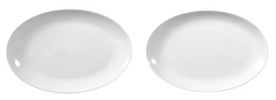 Platten-Set 2-tlg. - Seltmann Weiden Rondo Liane weiß - Platten oval 31x21 + 28x19 c