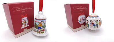 Porzellanglocke & Porzellankugel 2015 - Hutschenreuther - in OVP - Weihnachtsglocke W