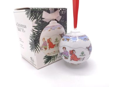 Porzellankugel Weihnachtskugel 1991 - Hutschenreuther - in OVP