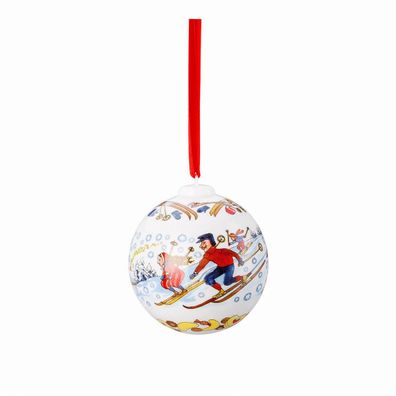Porzellankugel Weihnachtskugel 2018 - Hutschenreuther - Motiv Winterfreuden - 02252-7