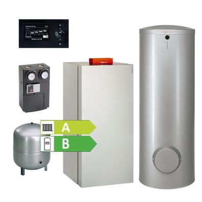 Viessmann Vitocrossal 300 19 kW Gas Brennwert Kessel Speicher 160 Liter Paket
