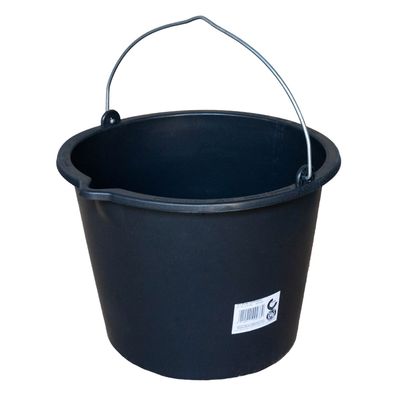 PROFI-LINE Bau Eimer 12L mit Ausguss Schwarz