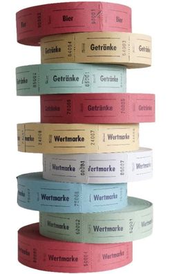 Wert-Marke 57x30mm 1000 Abrisse pro Rolle versch. Ausführungen