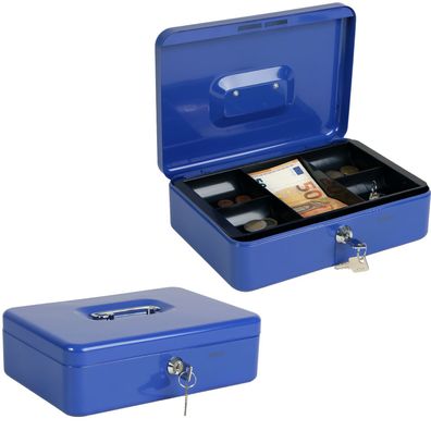 Geldkassette Groß Metall Blau