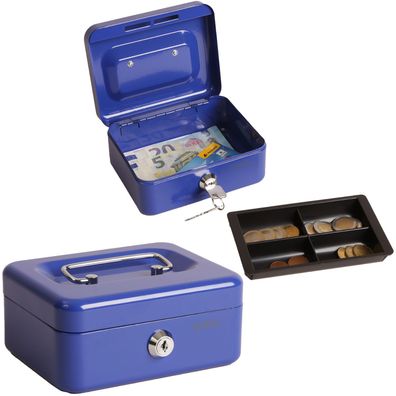 Geldkassette Kompakt Metall Blau