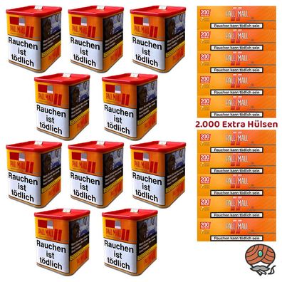 Pall Mall Allround Volumentabak Dose 10x 43g, 2000 Xtra Hülsen