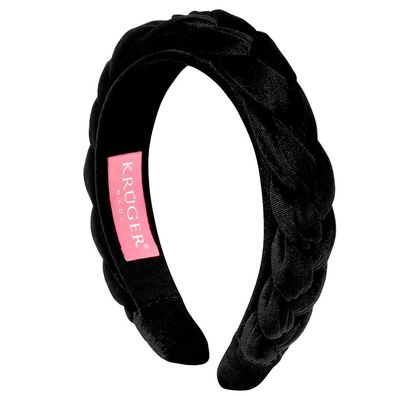Samt-Haarreif geflochten schwarz