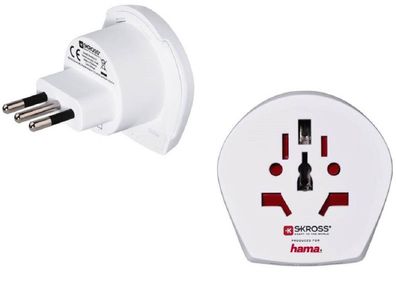 Reise-Adapter 3-polig Welt auf Italien/Chile/Uruguay/etc