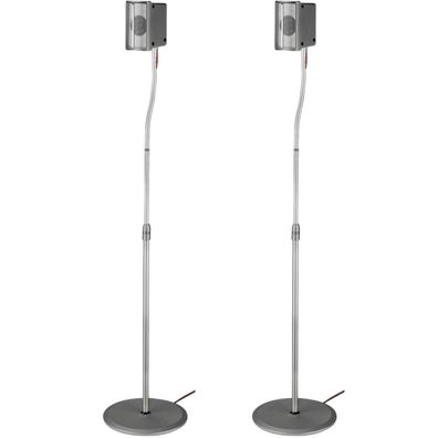 2x Lautsprecherständer Slim Silber
