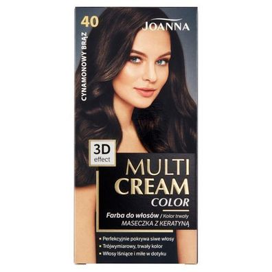 Joanna Haarfarbe Multi Cream 40 Cynamon Braun - Natürlicher Glanz, Perfekte Abde