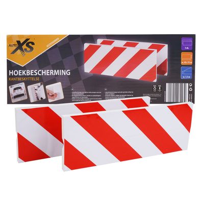 2x Garagen Kantenschutz Selbstklebend 40x15x1,5cm Rot/Weiß