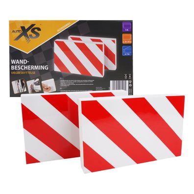 2x Garage Wandschutz Selbstklebend 32x20x4cm Rot/Weiß