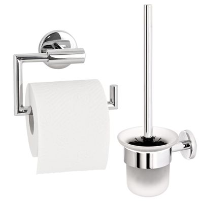 bremermann Bad-Serie Lucente - Toilettenpapierhalter und WC-Garnitur, verchromt