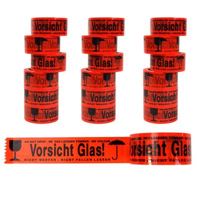 Vorsicht Glas Klebeband in verschiedenen Mengen