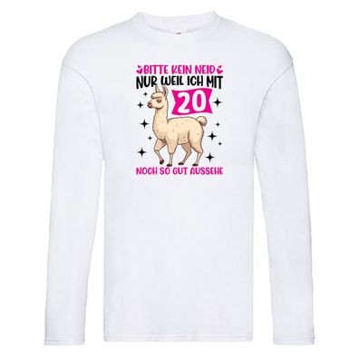 20. Geburtstag | 20 Jahre | Lama | gut aussehen Long Sleeve Weiß