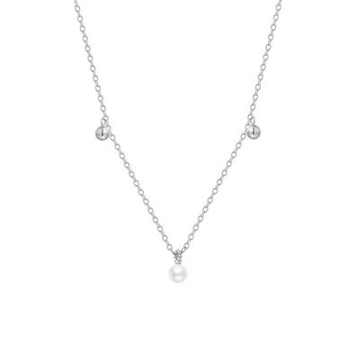 Collier - Sterlingsilber - Perle - Rhodiniert