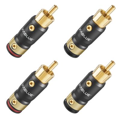 Viablue T8 / HighEnd Cinchstecker / 2 Paare / RCA / 24k / Alu-Gehäuse