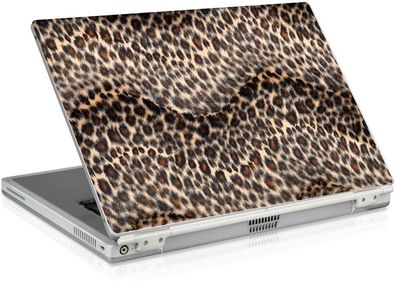 LARES Notebok Cover bis 16,4" Leopard Plüsch-Fell