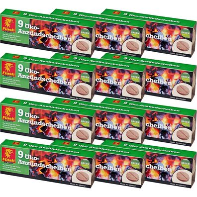 12x Ökologische Anzündscheiben 108 Stück
