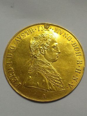 Original 4 Dukaten 1848 Österreich Ferdinand I. 1835-1848 13,79g Gold gest. Loch