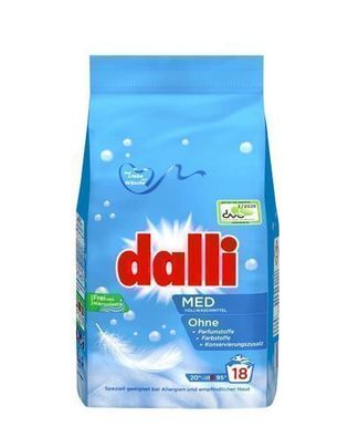 Dalli Med Waschpulver für 18 Waschladungen - 4er Karton