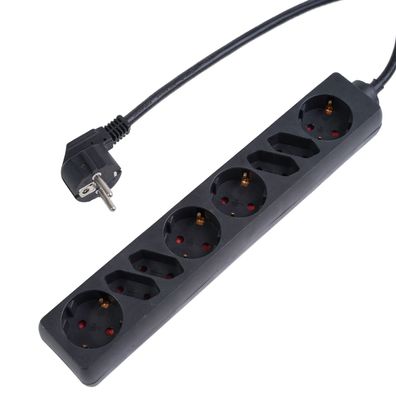 8-Fach Mehrfachsteckdose 1,4m Schwarz