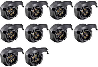 10x Steckdose 8-polig 12V 16A mit Deckel