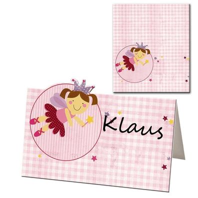 Party Tischkarten Geburtstag * Fest * Party Fee rosa 5593 A