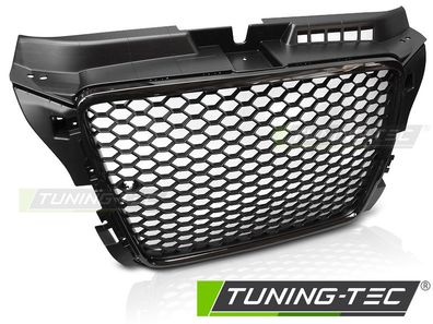 Upgrade Sportgrill / Kühlergrill für Audi A3 8P Facelift 08-12 Hochglanz schwarz in