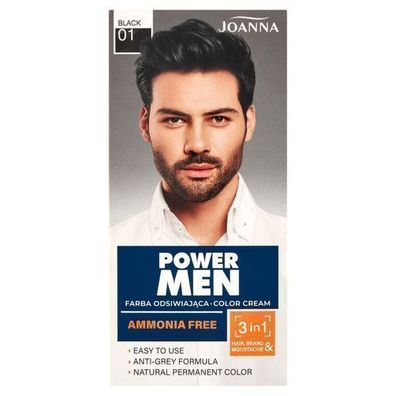 Joanna Color Herren Haar- und Bartfarbe 3in1, Schwarz, 30 g